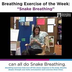 2.6K views · 37 reactions | This week's Breathing Exercise, "Snake Breathing," comes to us as a throwback video from Certified Instructor Elizabeth Montero-Cefalo. Breathe and channel your inner snake to relax!  #breathingexercises | Conscious Discipline® | Facebook