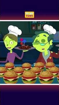 Five Zombies Were Cooking At A Party #shorts #teeheetown #kids #spooky