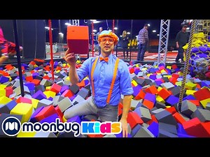 Blippi Visits an Indoor Trampoline Park | ‪@Blippi‬ | Moonbug Literacy