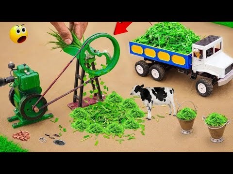 Diy diorama making mini grass chopping machine science project @sancreator1