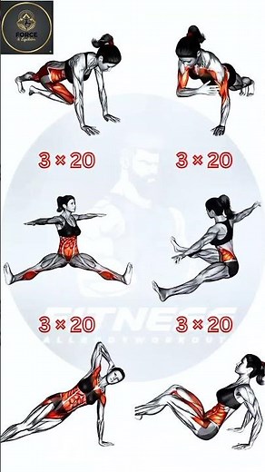 WORKOUT CORPS ENTIER SANS MATÉRIEL Abdos & Gainage Maison 3x20 #strengthtraining #fitness #fitness