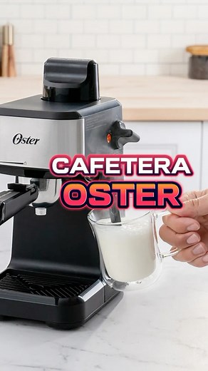 JADE on Instagram: "Cafetera Espresso Oster 😍 Prepara fácilmente en casa todas tus bebidas preferidas con la Cafetera de Vapor para Espresso y Cappuccino Oster. Equipada con un potente tubo de vapor para espumar la leche, esta máquina de café espresso crea ricos espressos y te permite preparar café con leche y cappuccinos a la perfección. El portafiltro extra grande prepara hasta 4 espressos por ciclo. La jarra de vidrio incluye sistema de medición para medir la cantidad correcta de agua para p