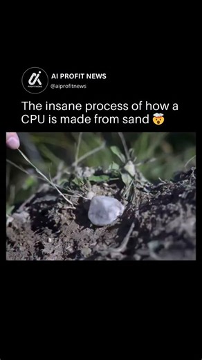 Artificial Intelligence News & Technology on Instagram: "How did someone even think of this 🤯 This breaks down how a CPU is made starting from plain sand. It shows how raw silicon is turned into a wafer and then into the chips that power almost every device we use. It’s a simple look at a process that usually stays hidden inside cleanrooms and factories, and it makes the scale of modern chipmaking much easier to understand. What are your thoughts on this? 🤔💬 🎥: RobertElderSoftware on YouTube