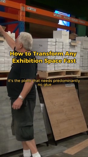 Transform Any Exhibition Space - Lightning Fast ⚡️ Loose Lay Vinyl Planks make setting up your expo or event floor actually easy. No glue mess, no curing time - just lay them down, run a bit of perimeter adhesive, and you’re done. The glue never fully dries, which means when the event’s over, you can lift them up and reuse them again and again. 🙌 Perfect for trade shows, pop-ups, or any space that needs a quick, clean setup that still looks premium. Quick to install. Simple to remove. Built to 