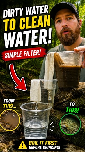 How to Get Clean Water in the Forest 🌲💧 #shorts