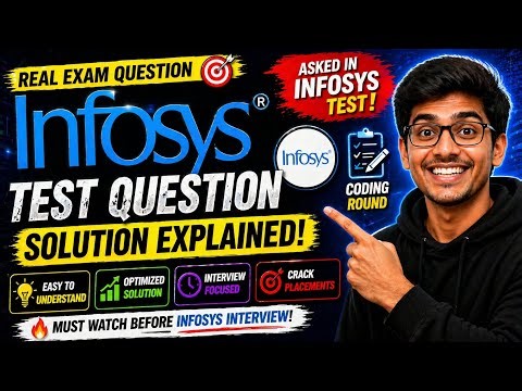 Infosys Test Question Asked on 26/04/2026 | Solution Explained 🚀