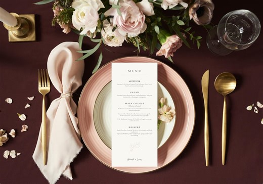 Minimalist Wedding Menu Template, Modern Elegant Dinner Menu, Wedding Breakfast Menu, Editable Canva Template, Quiet Luxury Table Decor - Etsy