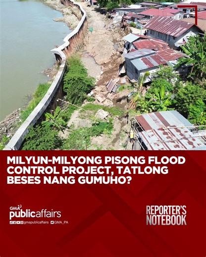 Isang flood control project sa Brgy. Candating, Arayat, Pampanga ang naitalang gumuho hindi lamang isa, kundi tatlong beses na! Ano nga ba ang tunay na dahilan sa likod ng paulit-ulit na pagguho ng proyektong ito? #ReportersNotebook: Pera Natin ‘To Part 5: Gumuhong Flood Control ▶ PANOORIN ANG FULL EPISODE SA COMMENTS SECTION | Reporter's Notebook