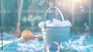 Scene of a bubbles animation video looping motion