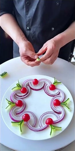 Amazing Vegetable Carving with Onion,Tomato&CucumberBeautiful Carving Design UsingOnion Carving Art#