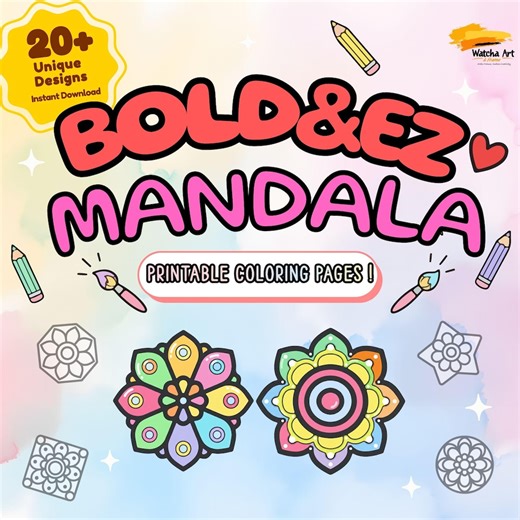 Bold and Easy Mandala Coloring Pages, Simple Mandalas for Adults and Kids, Large Print , Stress Relief Digital Download, Thick Lines PDF - Etsy Canada
