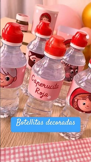 Cómo decorar botellas de agua para montar candy bar o mesa dulce en fiestas de cumpleaños #asmr