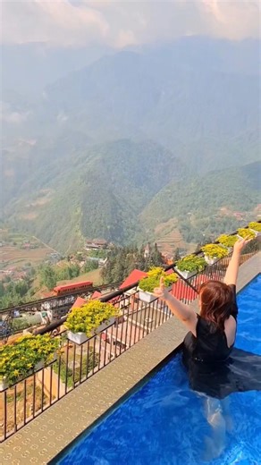nice view of sapa from pistachio hotel pool