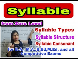#Syllable# #Its Structure# #Syllabic Consonants# from Zero Level by Rajni Ma'am
