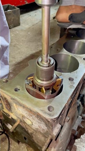 Basic skills engine block polishing | Honing #shortsfeed #foryou