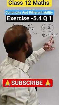 Class 12 Maths | Continuity And Differentiability | Solve Ex 5.4 Q 1 Fast! | Class 12