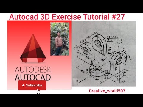 AutoCAD 3D Drawing Tutorial 27 🔥 Beginners Must Watch | Step-by-Step#autocad#cadcammechanical