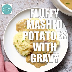 329K views · 1.1K reactions | Fluffy Garlic Mashed Potatoes with 1 Pot Gravy! Mushroom-free Serve this Easy Gravy over biscuits, lentil loafs, poutine or these Creamy Potatoes! ==> https://www.veganricha.com/2017/11/vegan-gravy-1-pot-mushroom-free.html | Vegan Richa | Facebook