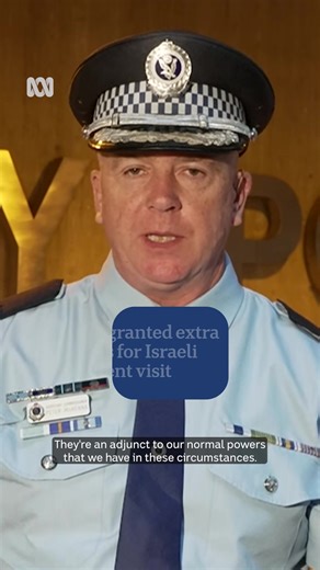 New South Wales Police have been given extra powers as Israeli President Isaac Herzog arrives in Sydney to begin his official visit to Australia following the Bondi Beach terror attack. Under the "major event" declaration, police will have more powers to "close off" access to a major event area and "directing people to leave", Tourism Minister Stephen Kamper said. Protesters are due to gather at Sydney's Town Hall this evening but Assistant Police Commissioner Peter McKenna told ABC News Breakfa