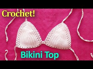 💖 CROCHET Bikini TOP Swimwear. Easy swimwear crocheting tutorial with pattern.