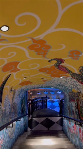 Steep stairs going down to the basement restaurant “Mrs Fish #restaurant #RestaurantLife #Restaurante #restaurantreviewurant | Rosary Bautista-Babich