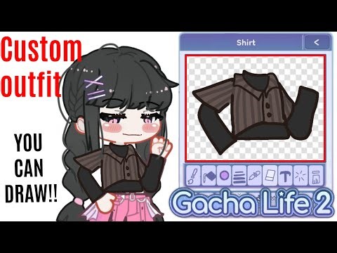We can draw custom outfits in Gacha life 2!! (Upper)