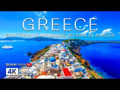 Stunning Greece 4K Drone Footage | Santorini & Mykonos Spectacular Blue Domes & Sparkling Seas UHD