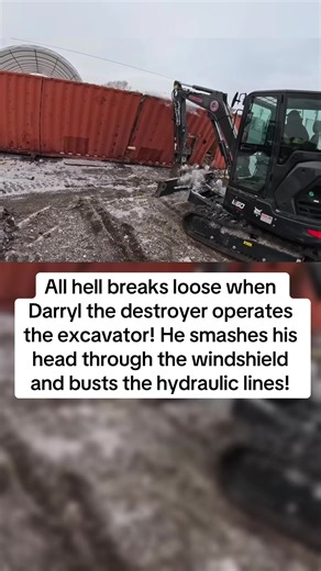 All hell breaks loose when Darryl the destroyer operates the excavator! He smashes his head through the windshield and busts the hydraulic lines! #ConcreteLife #ryanconcrete #excavator #darryl #concrete