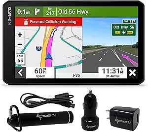 Wearable4U - Garmin DriveCam 76, Large, Easy-to-Read 7 GPS car Navigator, Built-in Dash Cam, Automatic Incident Detection, High-Resolution Birdseye Satellite Imagery with Power Pack Bundle