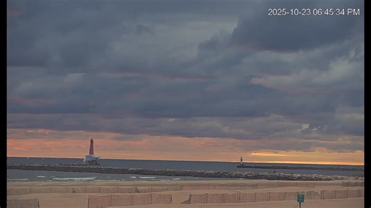 After sunset October 23, 2025 The timestamp is in the upper right corner! Watch LIVE! https://www.muskegonsurfcam.com | Muskegon Surf Cam - Lake Michigan Webcam