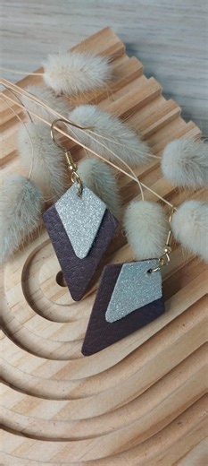 Two-tone Diamond-shaped Earrings - Etsy