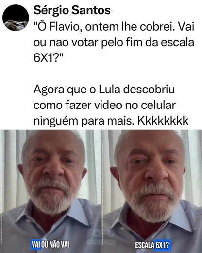 Fim da escala 6x1: Lula cobra Flávio Bolsonaro e aumenta pressão política