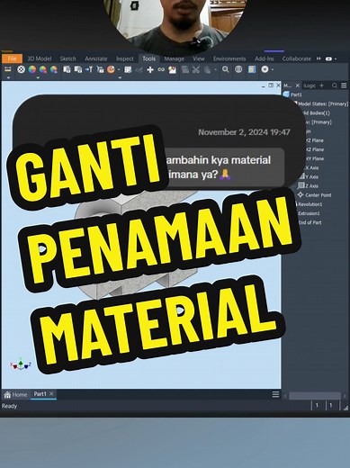 Cara Ganti Material di Autodesk Inventor