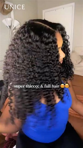 UNice 100% Human Hair Lace Wig Water Wave Curly Wig