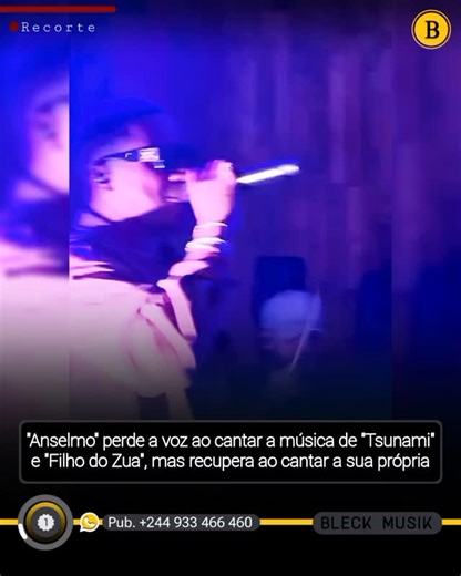 Bleck Musik | Insólito❗ Venha ver, "Anselmo Ralph" perde a voz ao cantar a música de "Tsunami" e "Filho do Zua", mas recupera ao cantar a sua própria,... | Instagram