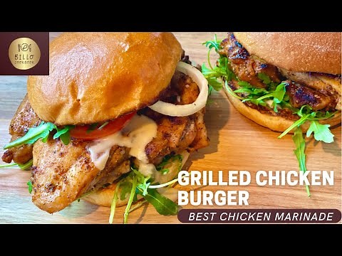 Grilled Chicken Burger Recipe Homemade | Chicken Fillet Burger