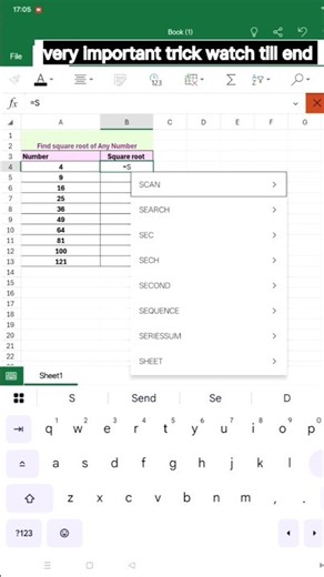 SQRT Formula in Excel! Find the square root of any number #Excel #SQRTFormula #ExcelTips #Shorts