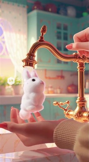 Faucet and Marshmallow rabbit