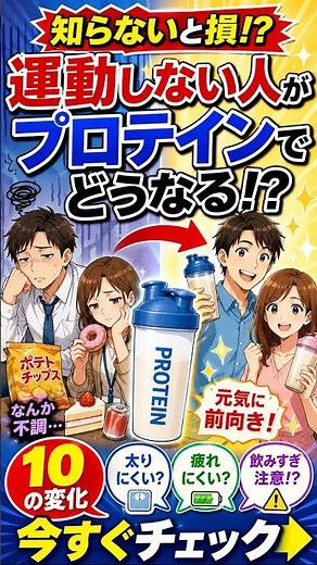 【【実は必須】「筋トレしてないから…」は損してる！😱 運動しなくても「プロテイン」を飲むべき本当の理由】