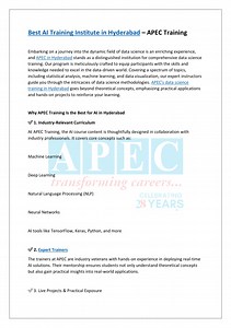 Best AI Training Institute in Hyderabad - SlideServe