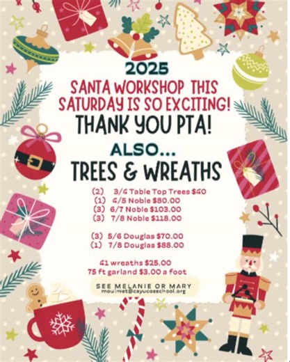  Cayucos Elementary still has Christmas trees, wreaths & garland...