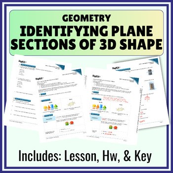 Cross Sections & 2D Rotations Guided Notes & Worksheets, 9th-11th Grade Geometry