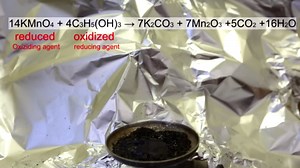 Glycerol and potassium permanganate