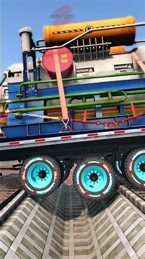 Truck Tow Trailers vs Gutter | BeamNG Drive 🚚 #short #beamng #beamngdrive #trucksvs