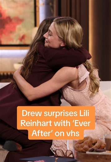 Drew surprises @Lili Reinhart with a copy of “Ever After” on vhs 💕 Link in bio to watch the full interview! #lilireinhart #drewbarrymore