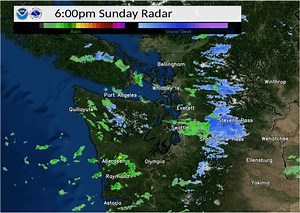 7:25 PM Radar Update || Scattered showers continue this evening. Not much change in our thoughts going forward. Keeping a watch as temperatures cool to see if some snow starts to mix in! Keep those reports coming! Heavier snow continues in the Cascades. Expect snow-covered or icy roads over the passes! | US National Weather Service Seattle Washington