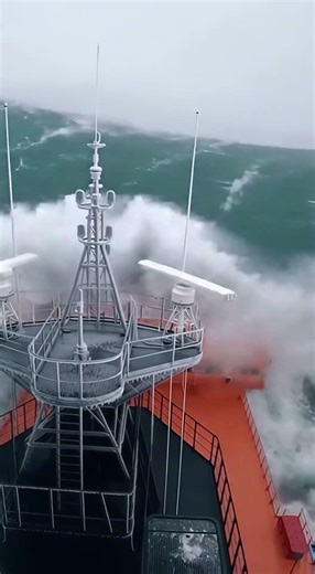 Ice Forming as Waves Attack Ship in Frozen Storm #extreme #maritime #harsh