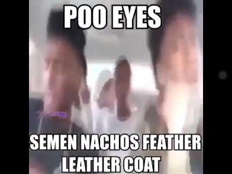 Poo Eyes Semen Nachos Feather Leather Coat
