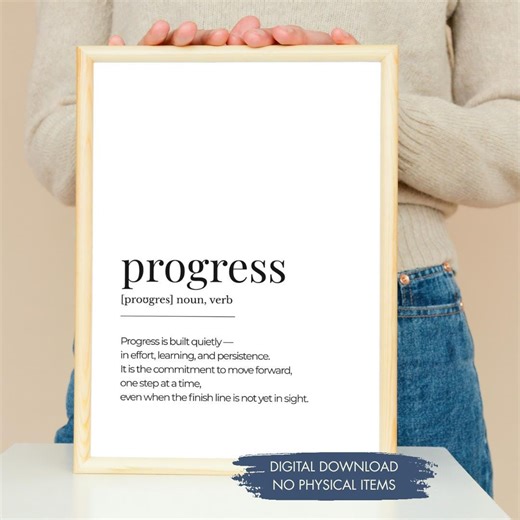 Progress Definition Wall Art — Built Quietly (digital Download) - Etsy