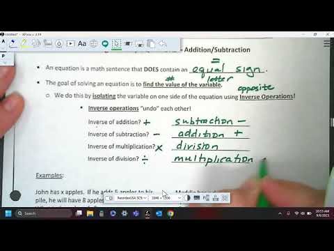 0.1 Solving One Step Equations Addition Subtraction